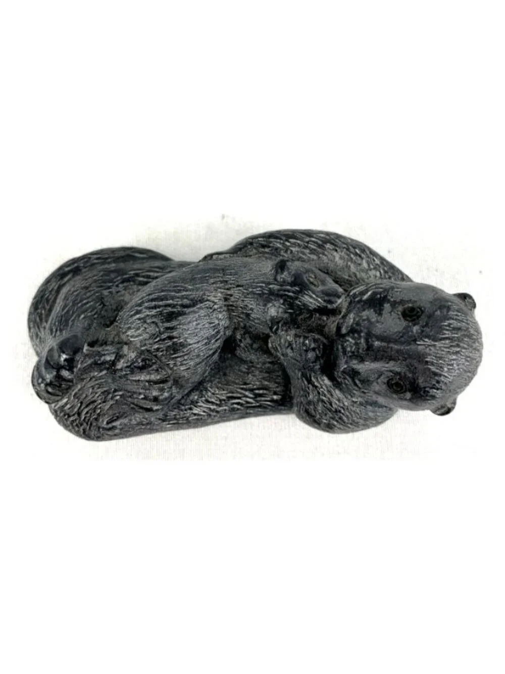 WE Sea Otter Resin Soap Stone Carving Figurine Canada Collectible 3.25